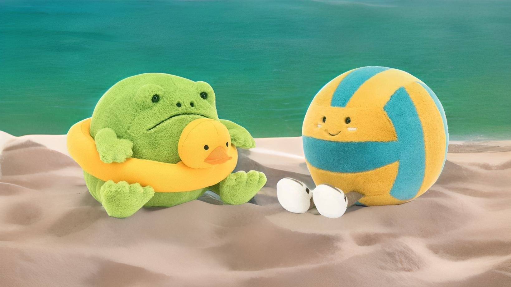 Jellycat Ricky The Rain Frog, Jellycat Beach Volleyball