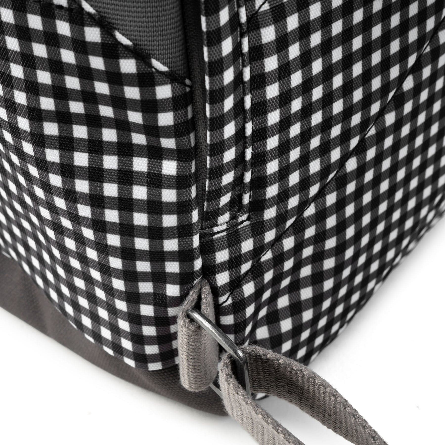 Roka Canfield B Gingham Medium Recycled Canvas Rucksack, Black
