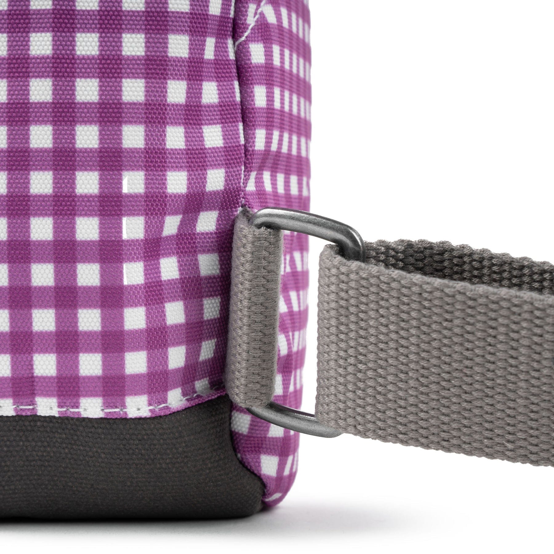 Roka Bantry B Small Recycled Canvas Gingham Rucksack, Purple