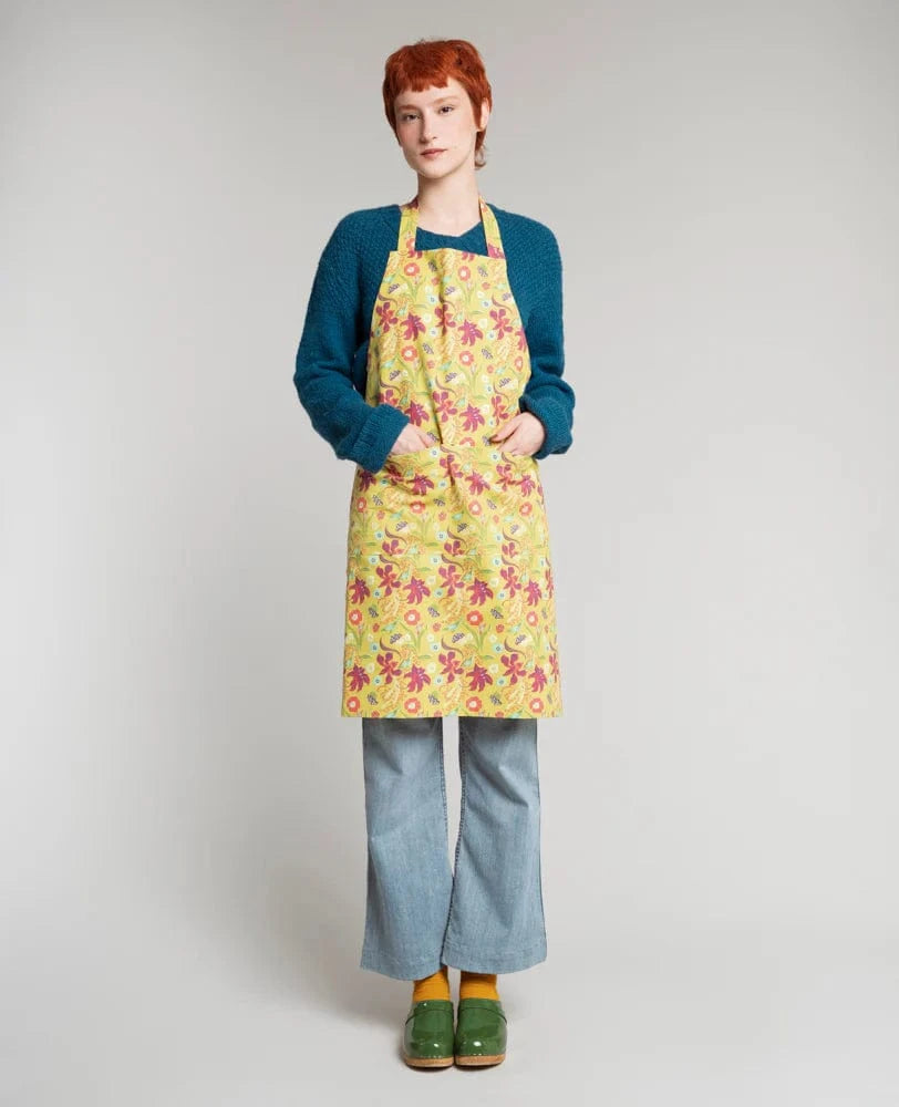 Organic Cotton Apron Iris Gold/Mellow Green