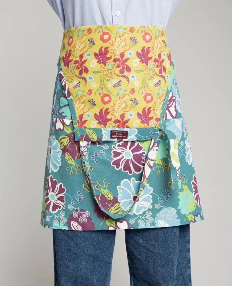 Organic Cotton Apron Cosmos Teal/Iris Gold