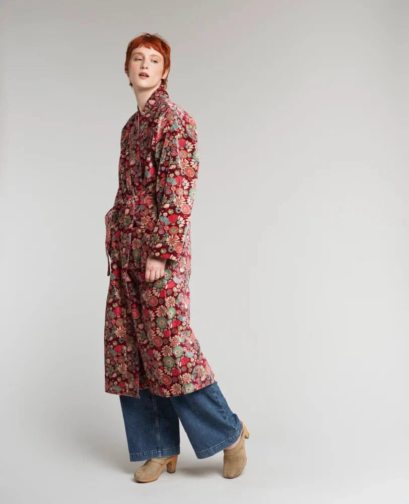 Luxury Velvet Dressing Gown Molly Burgundy