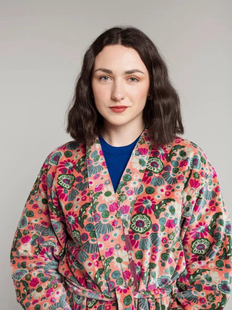Luxury Velvet Dressing Gown Molly Coral