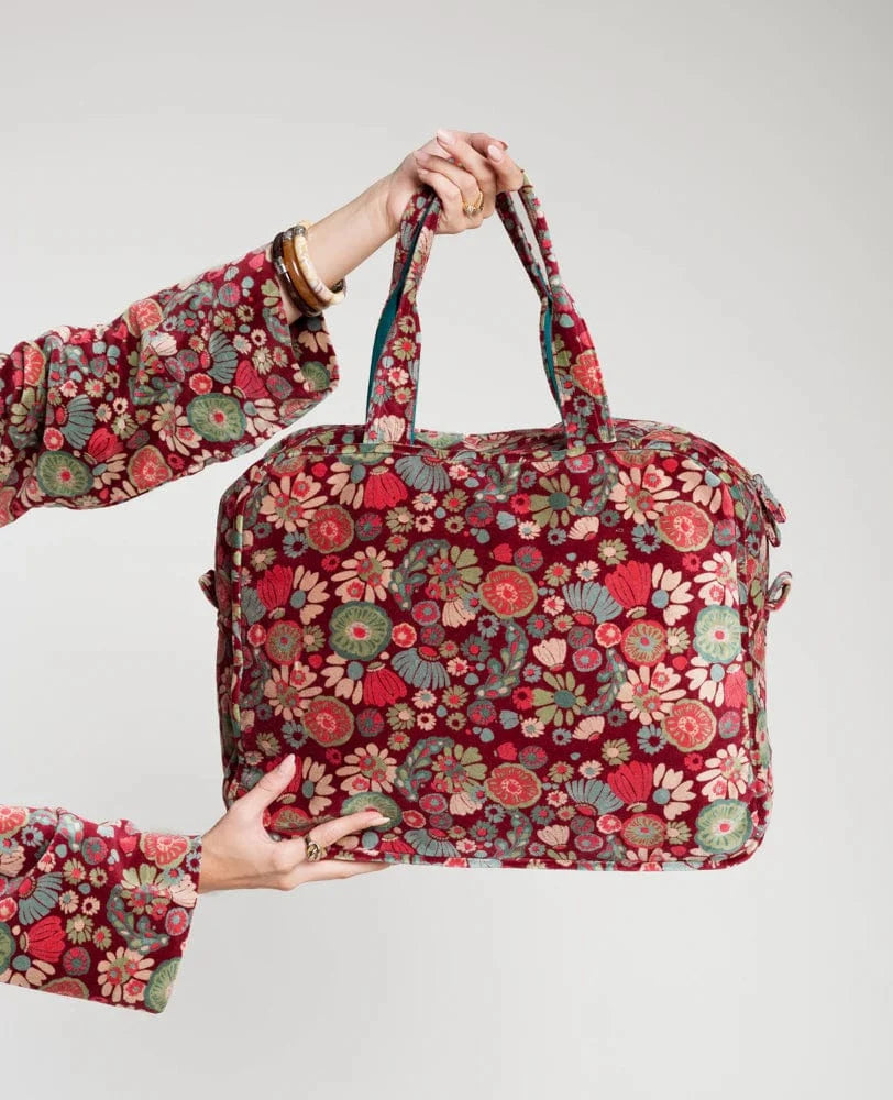 Poppins Velvet Weekend Bag Molly Burgundy