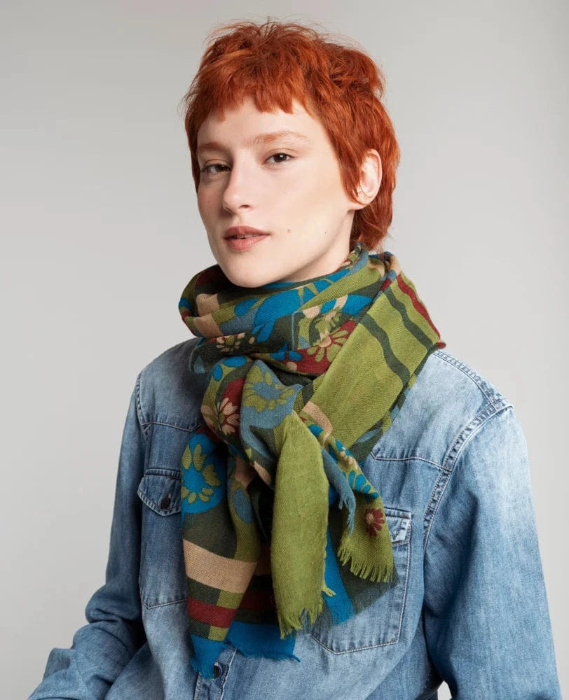 Oversized Wool Scarf by Les Touristes, Dundee Green