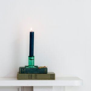 Mini Glass Candleholder Green