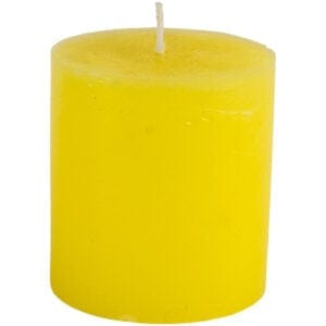 Rustic Pillar Candle 70 x 75mm Lemon
