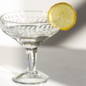 Etched Glass Champagne Coupe, Clear