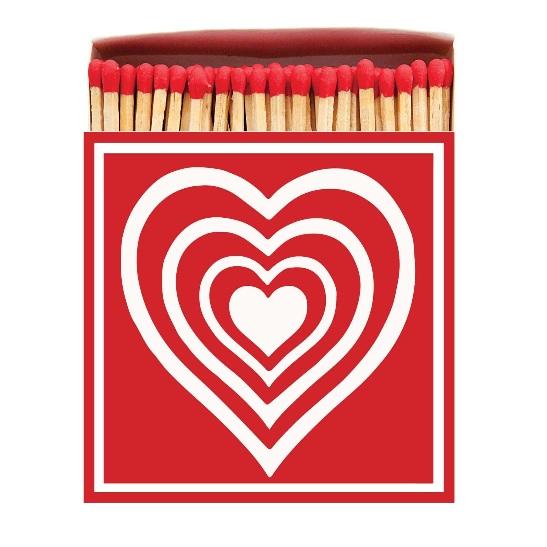 Square Luxury Match Box Concentric Heart