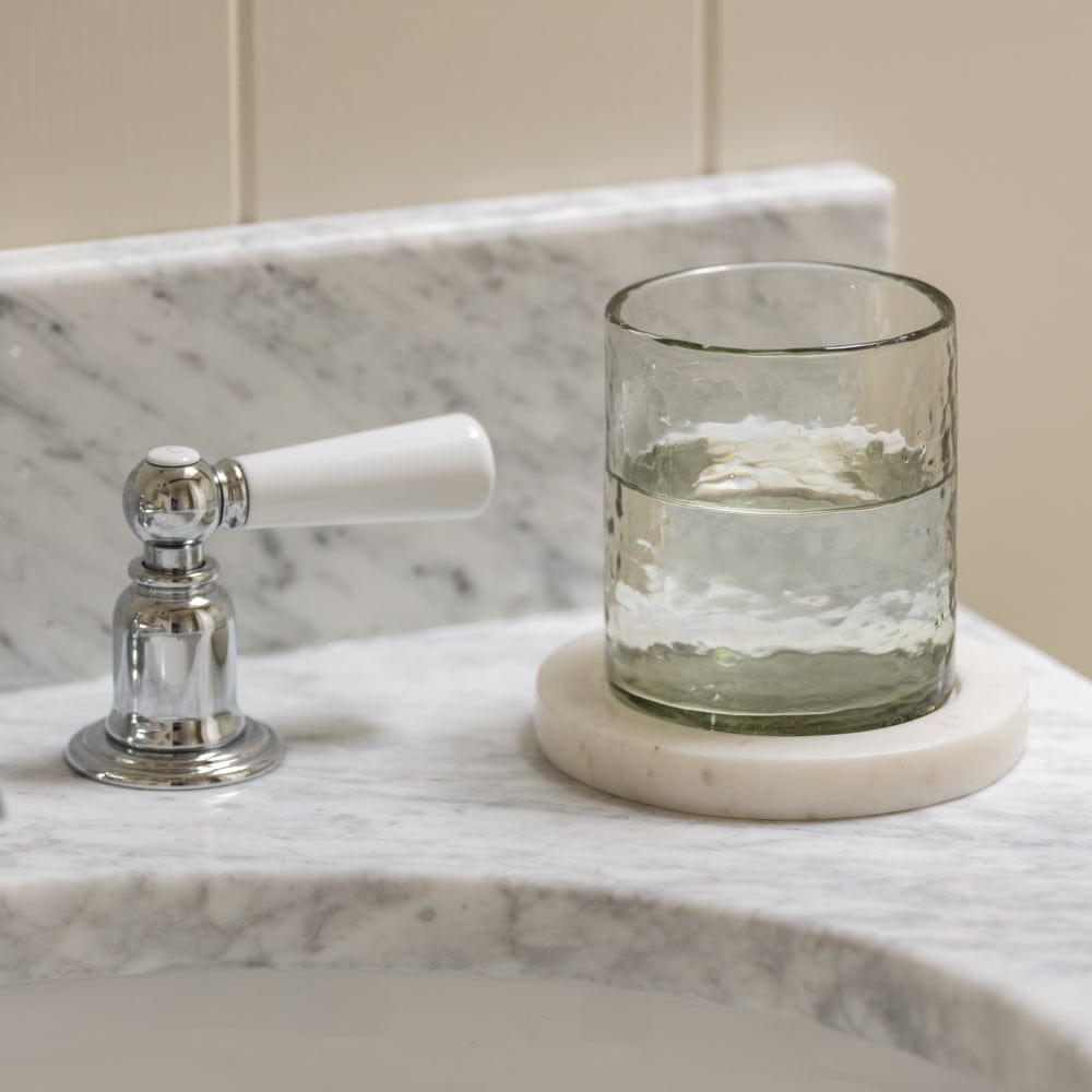 Hammered Glass Tea Light with Marble Base