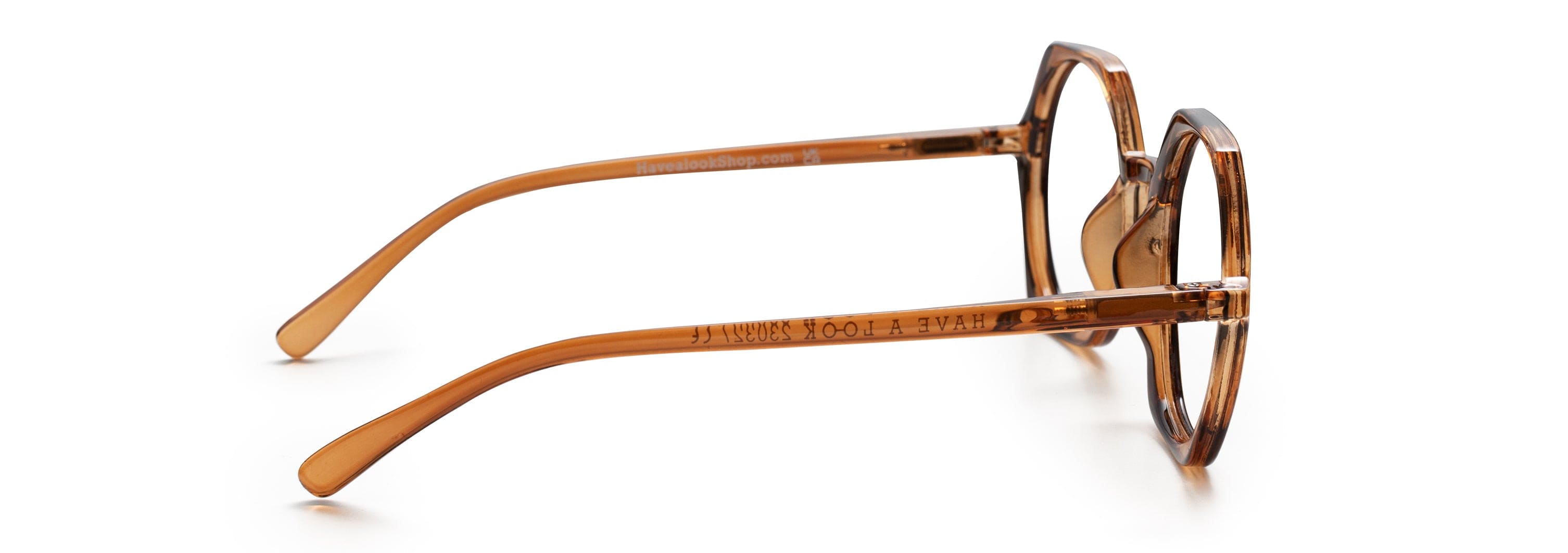 Edgy Clear Brown Reading Glasses by Have A Look