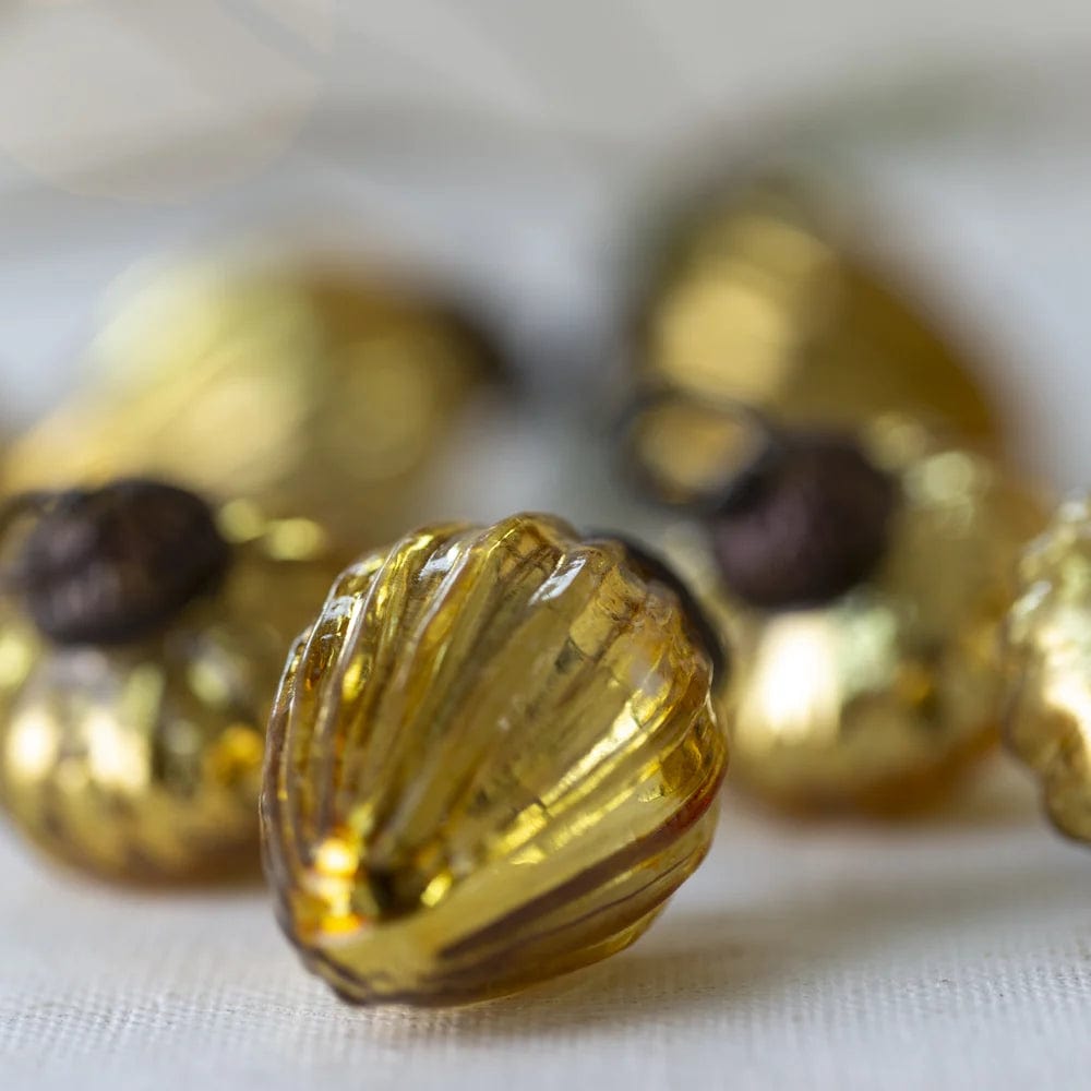 Bag of 10 Mini Mixed Shape Ribbed Christmas Baubles