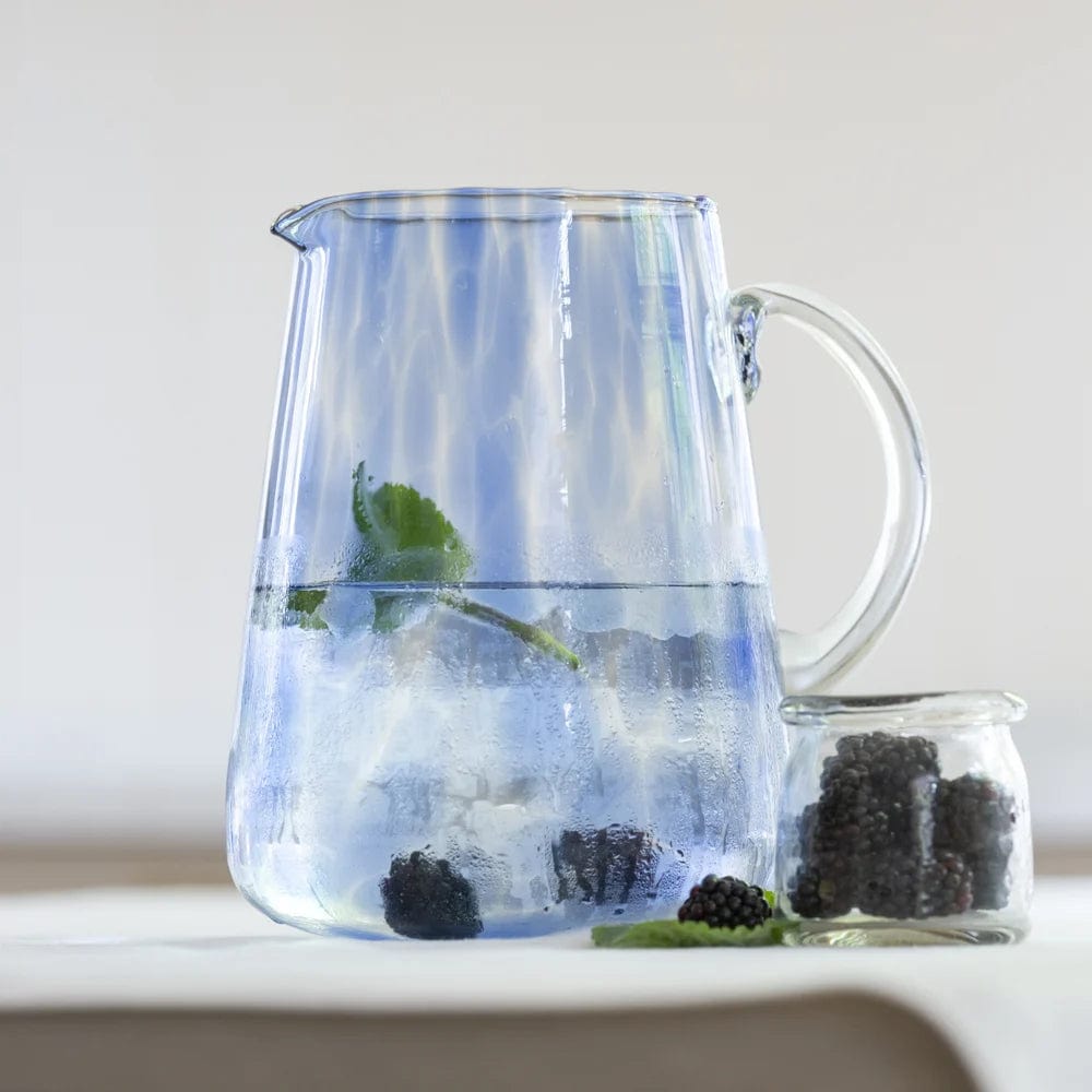 Leopard Blue Glass Jug