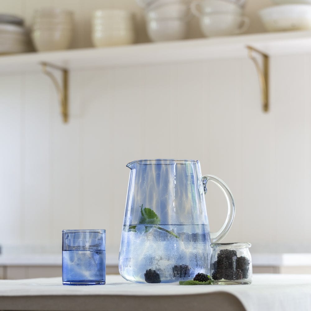 Leopard Blue Glass Jug