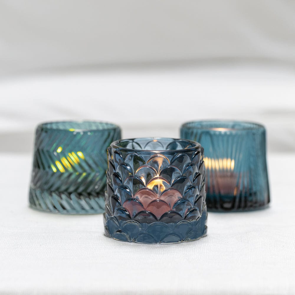 Pontus Tealights Holder Blue, Assorted Designs