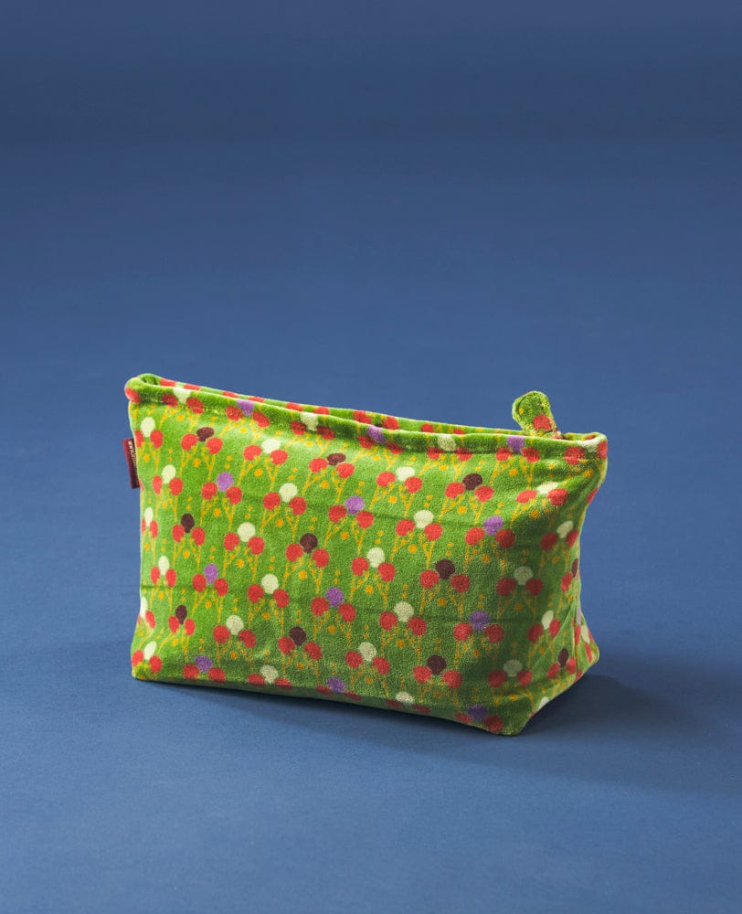 Large Velvet Washbag Tara New Green