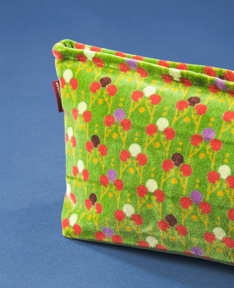 Large Velvet Washbag Tara New Green