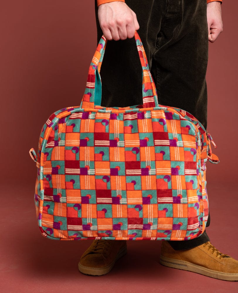 Poppins Velvet Weekend Bag, Aberdeen Red Brick