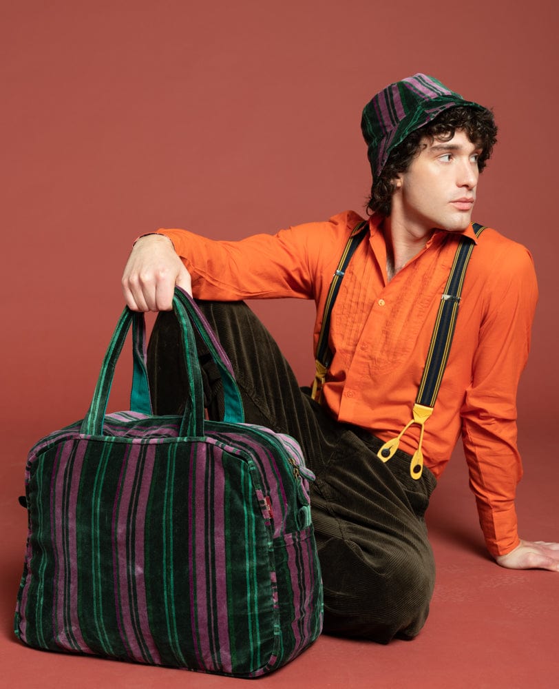 Poppins Velvet Weekend Bag, Margate Dark Green