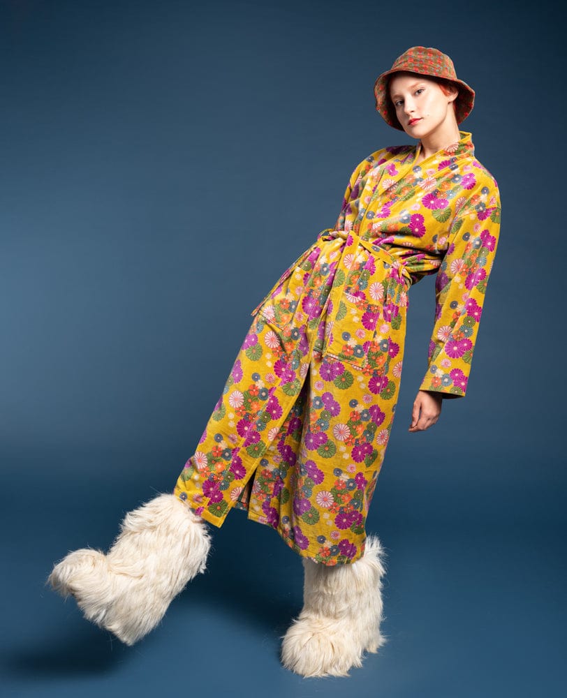 Luxury Velvet Dressing Gown Mellow Gold