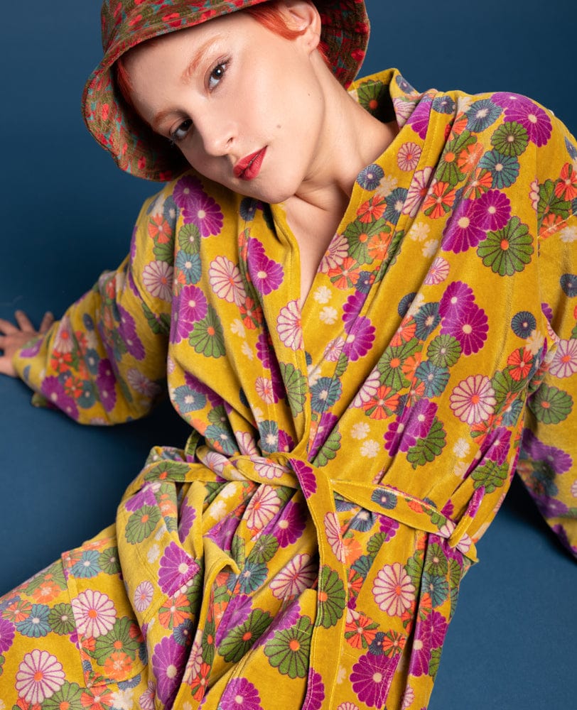 Luxury Velvet Dressing Gown Mellow Gold