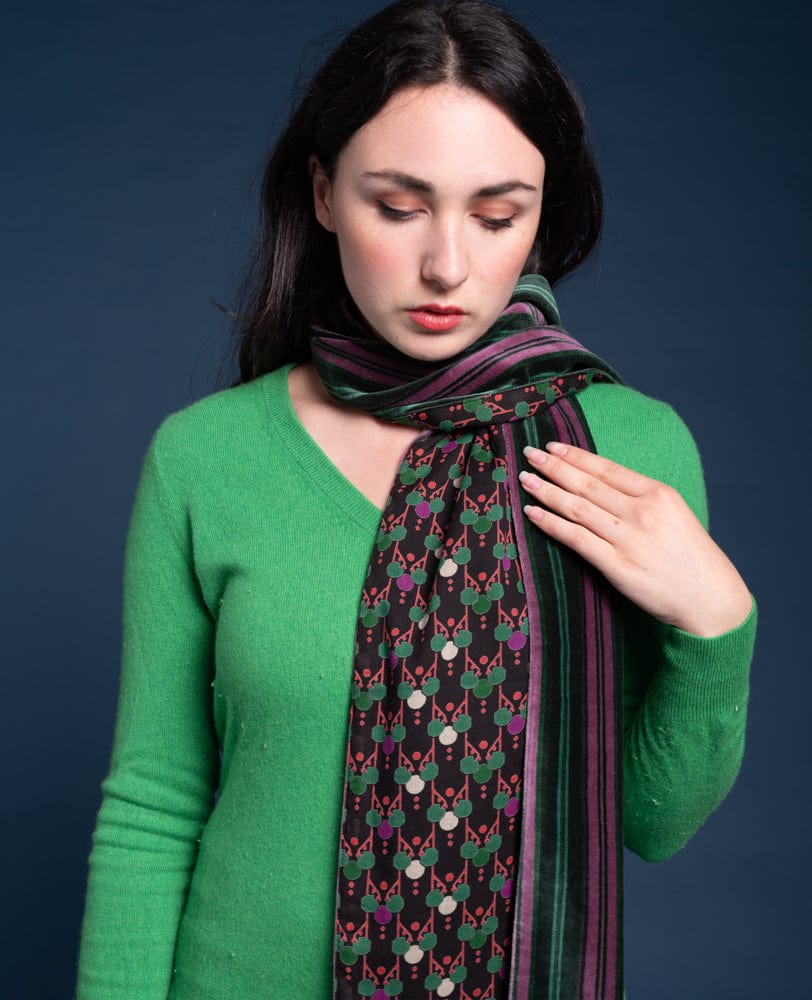 Velvet Double Sided Scarf Margate Dark Green