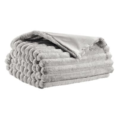 Alice Ribbed Large Faux Fur Bedcover, 240 x 260