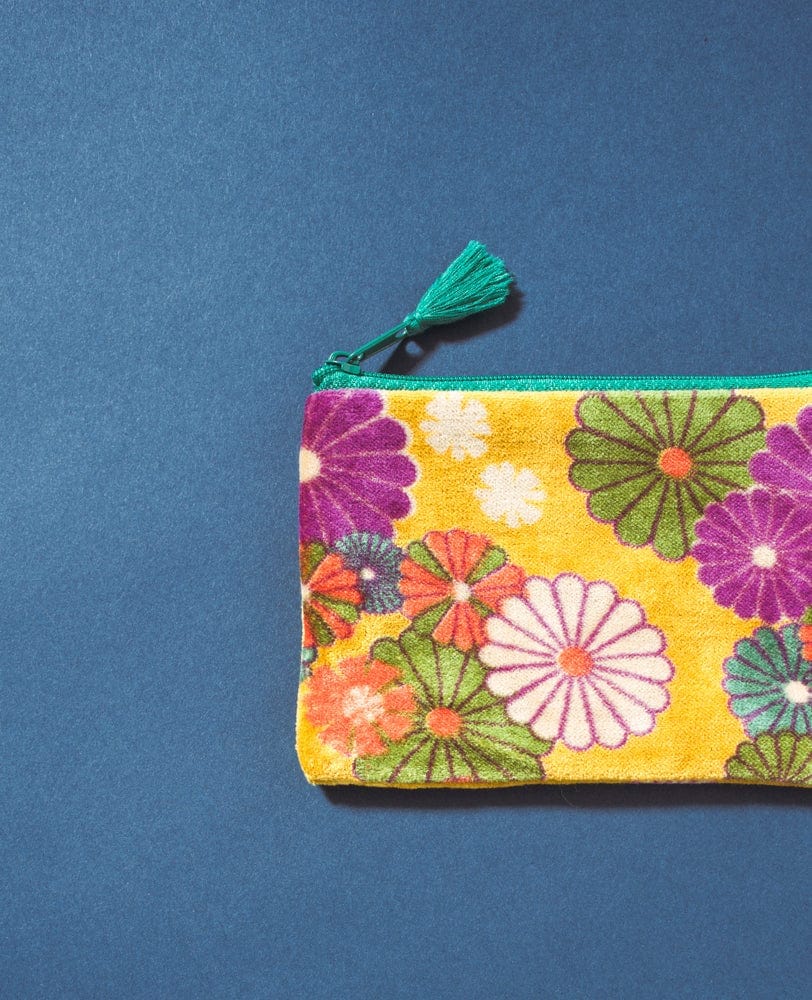 Velvet Zipped Pouch With Tassel, Various Designs