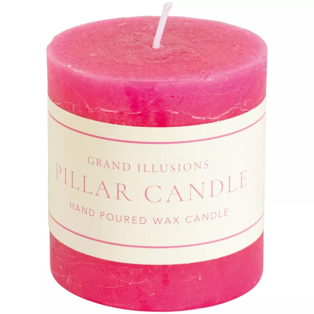 Rustic Pillar Candle 70 x 75mm Fuchsia