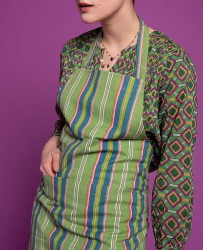 Organic Cotton Apron, Margate Green/Ziggy Green