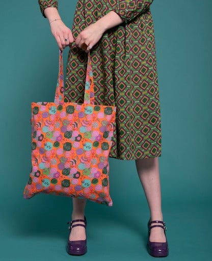 Organic Cotton Big Tote Bag, Bloom Orange