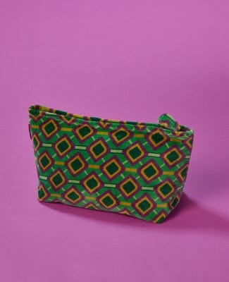 Large Velvet Washbag, Famara Green