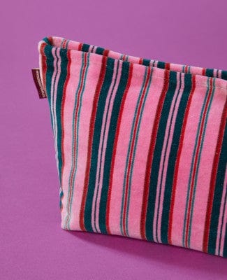 Large Velvet Washbag, Margate Pink