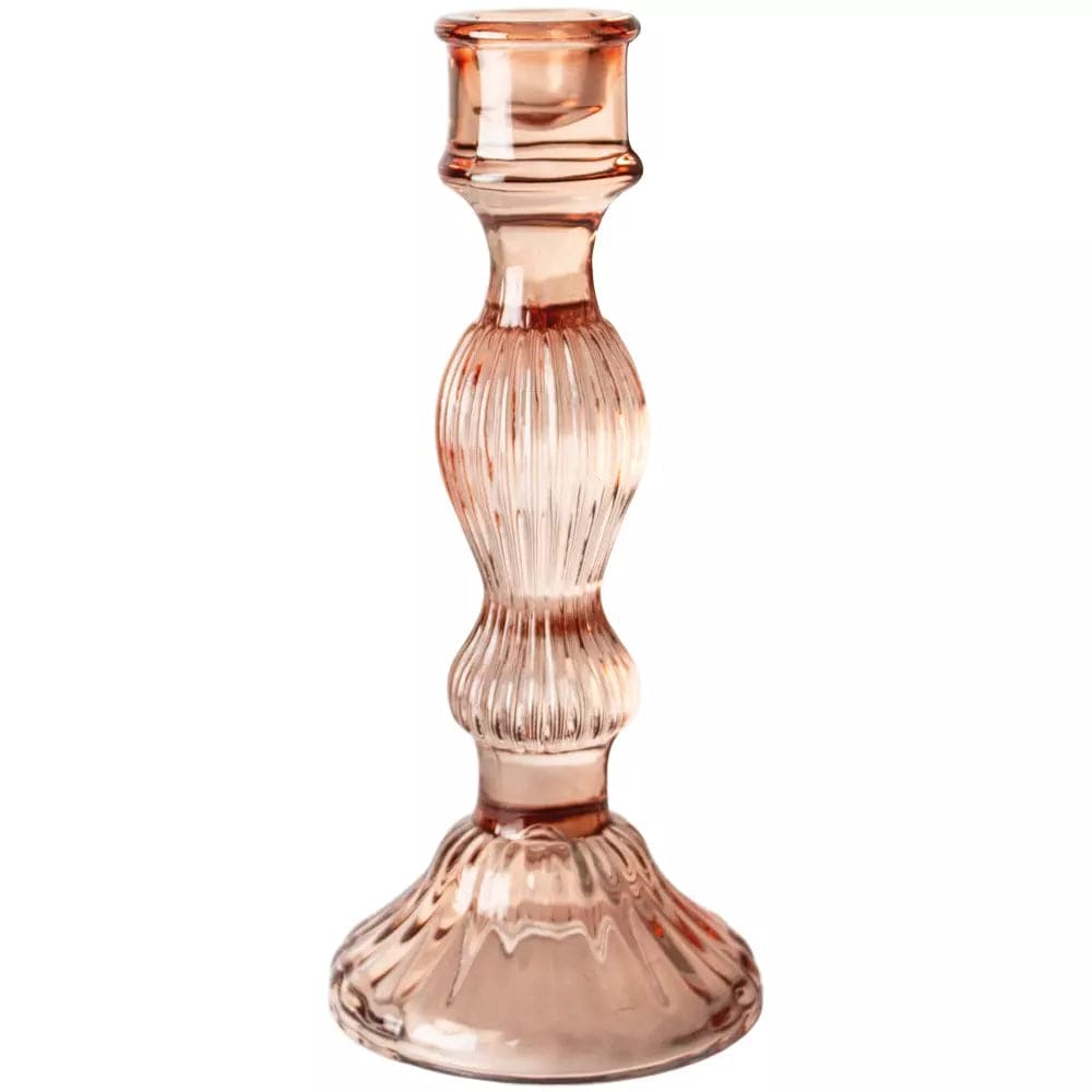 Bella Glass Candlestick Rose