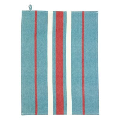 Yuna Striped Recycled Cotton Tea Towel Blue