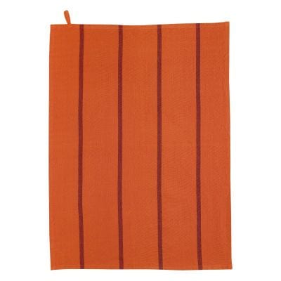 Yuna Striped Recycled Cotton Tea Towel Marmalade