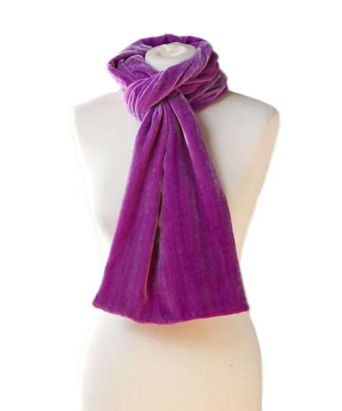 Luxury Silk Velvet Double Sided Scarf Damson