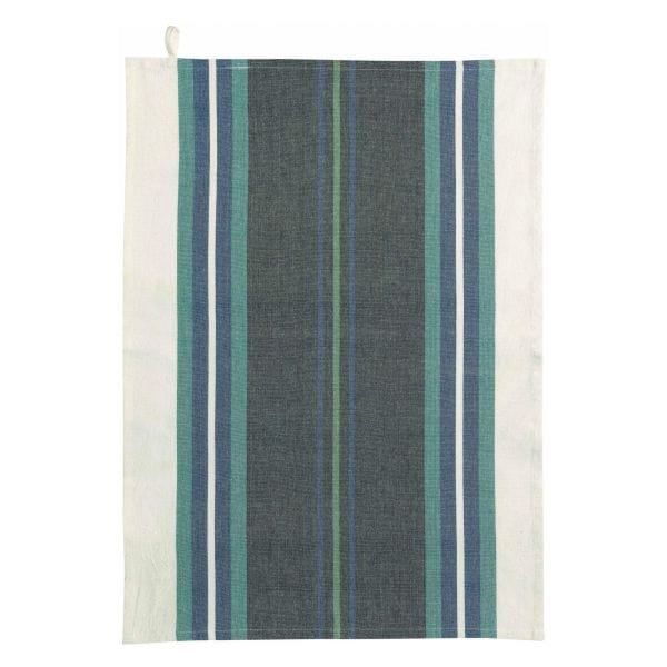 Yuna Striped Recycled Cotton Tea Towel Marine/Natural