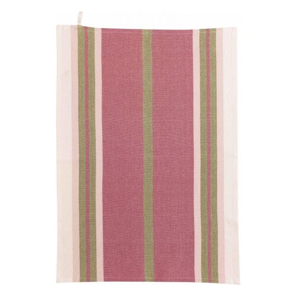 Yuna Striped Recycled Cotton Tea Towel Rose