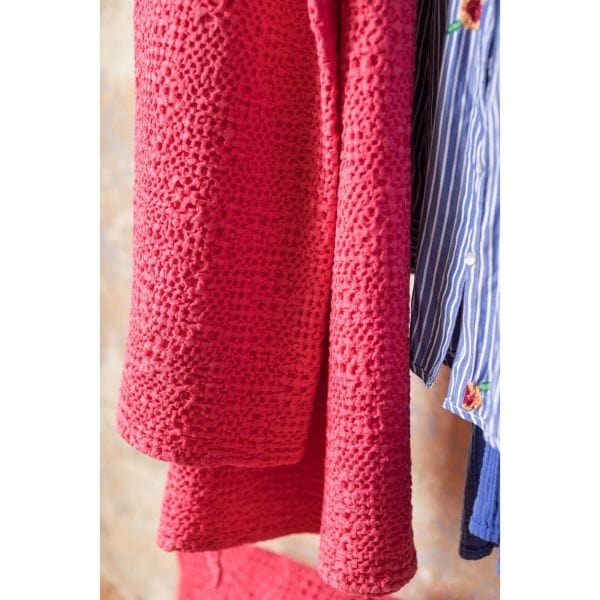 Tana 180 x 260 Stonewashed Cotton Throw Raspberry