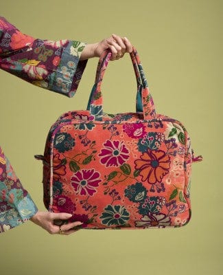 Poppins Velvet Weekend Bag, Cosmos Coral