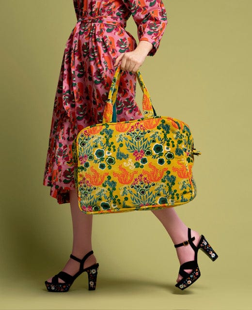 Poppins Velvet Weekend Bag, Swainston Gold