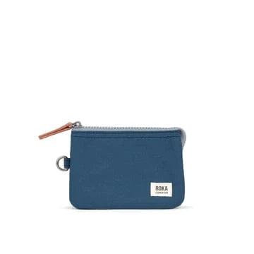Roka Sustainable Canvas Small Carnaby Wallet Deep Blue