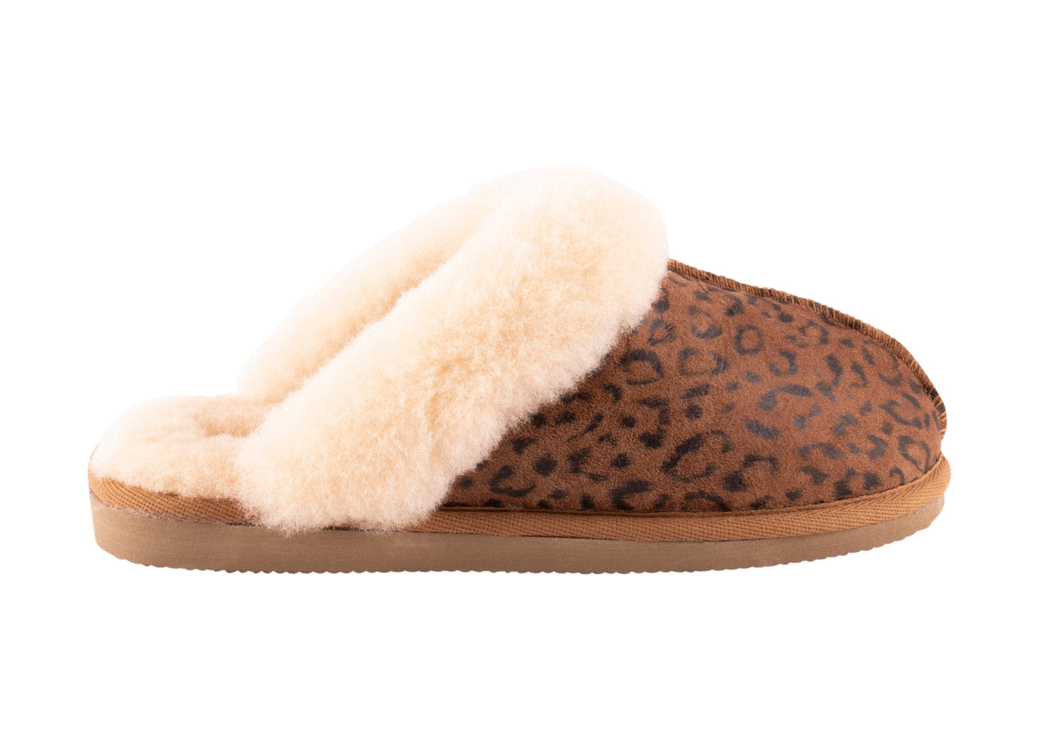 Jessica Chestnut Leopard Sheepskin Slippers