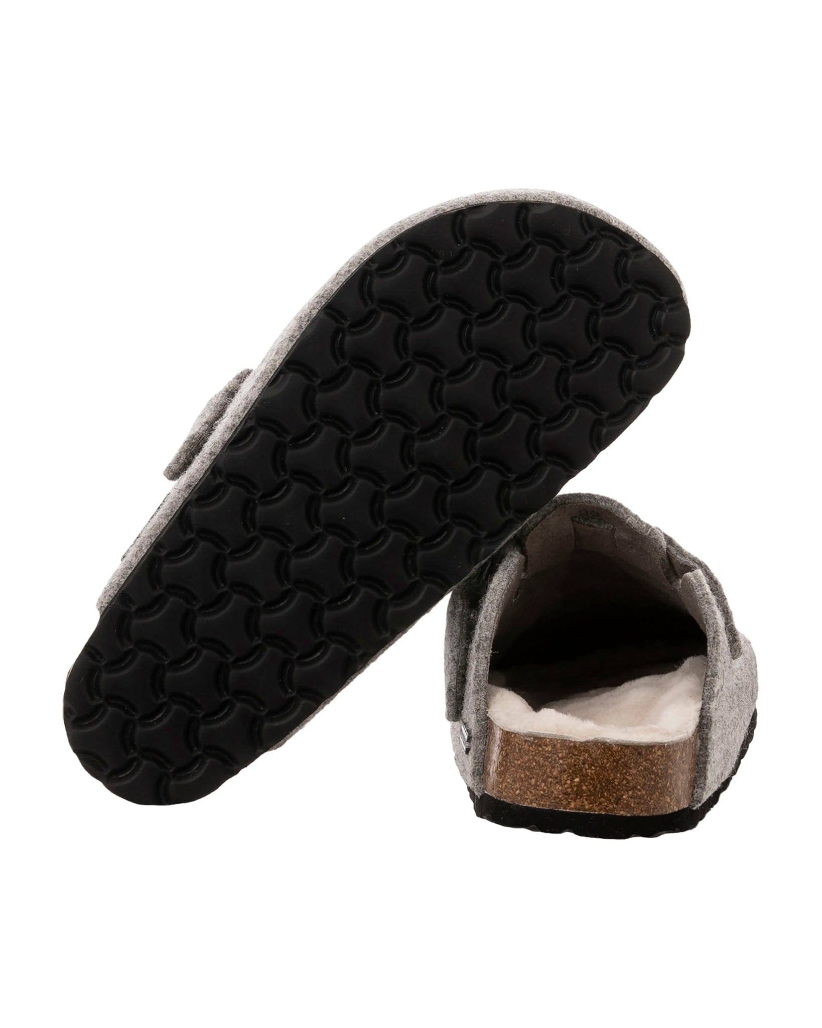 Hilma Grey Wool Felt Slippers