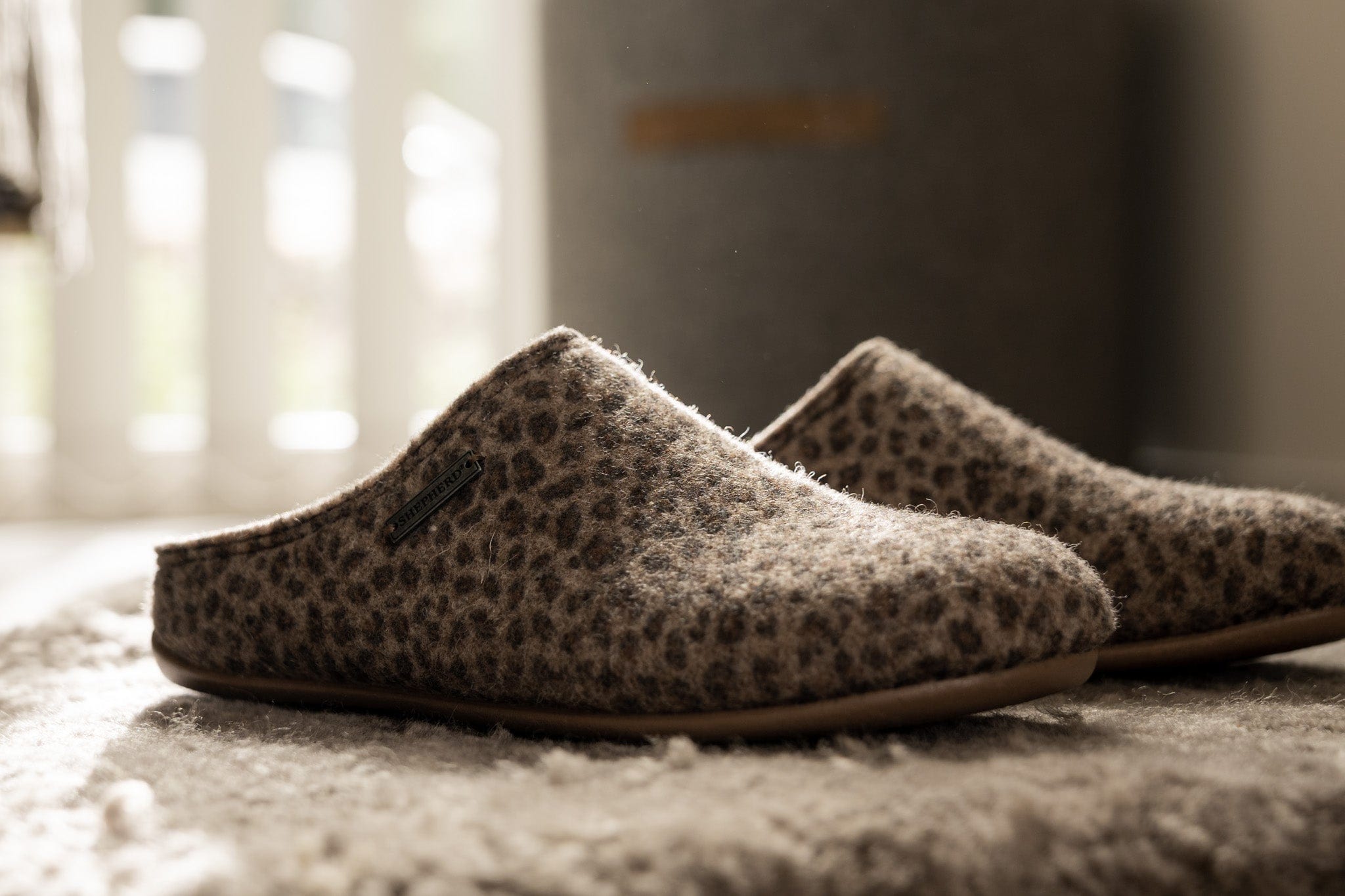 Cilla Leopard Wool Slippers