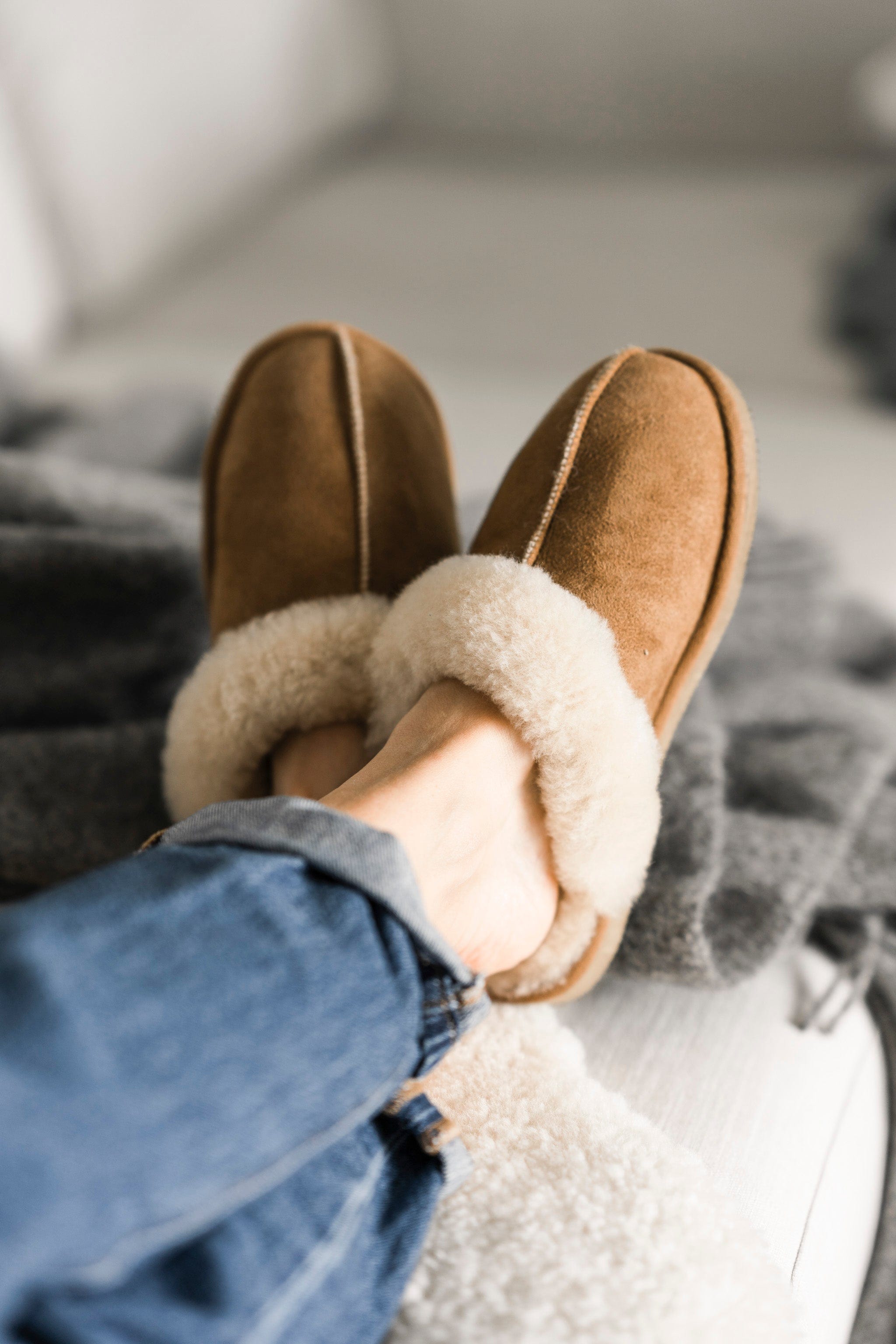 Jessica Chestnut Sheepskin Slippers