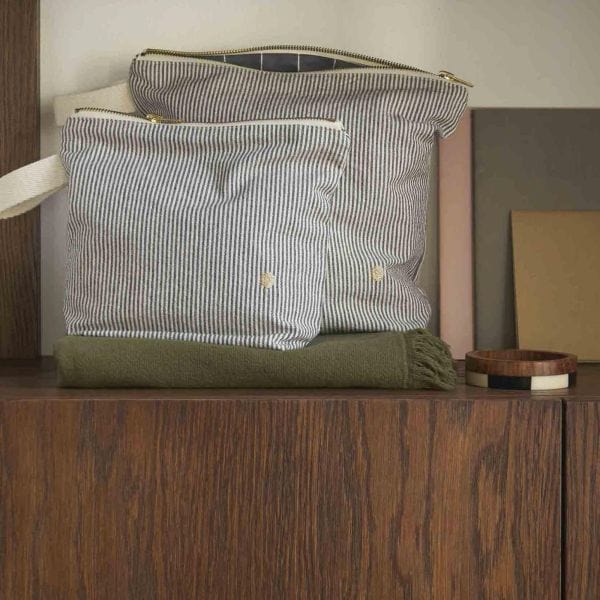 Finette Tall Toiletry Bag, Caviar Stripe