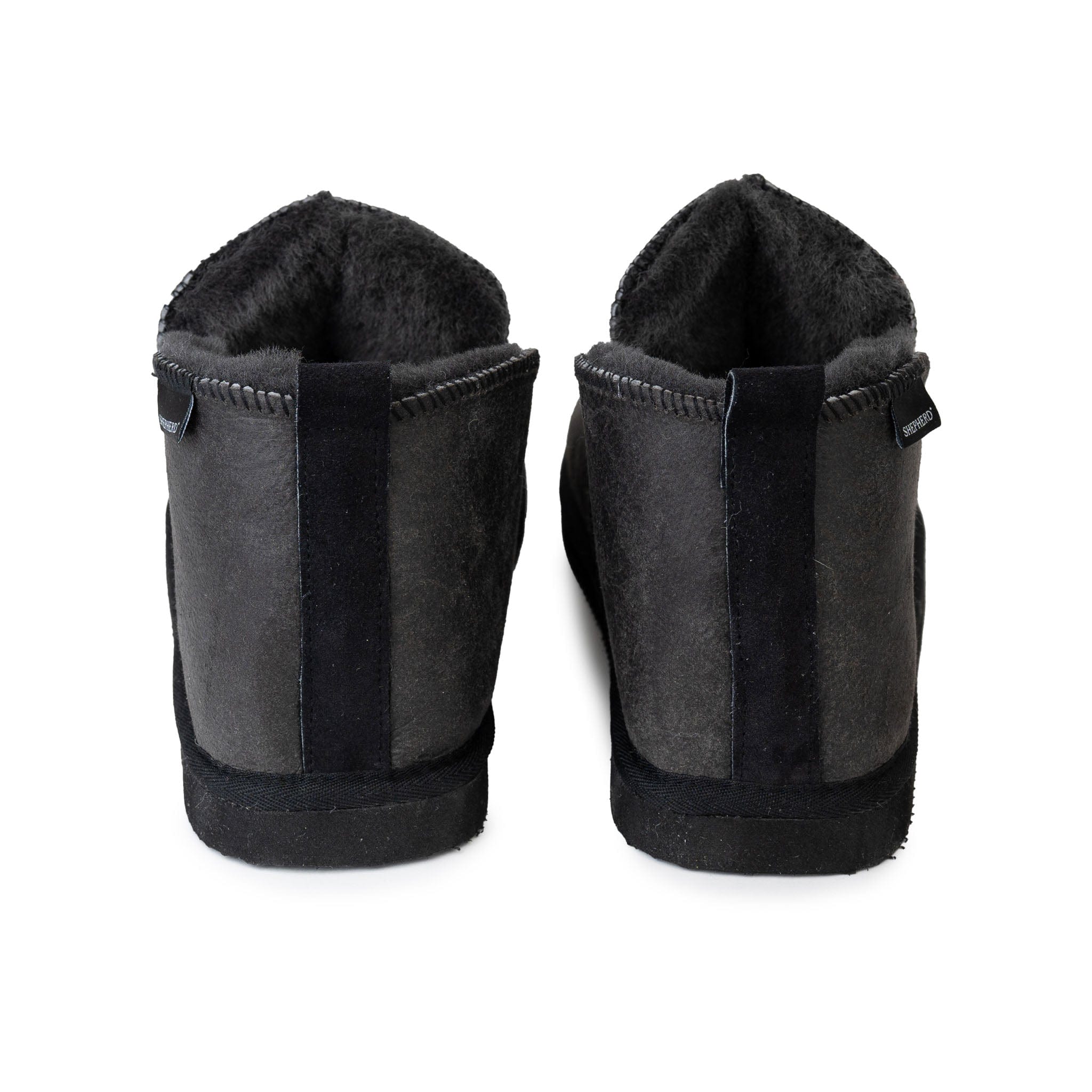 Anton Mens Sheepskin Bootie Slippers Matt Black