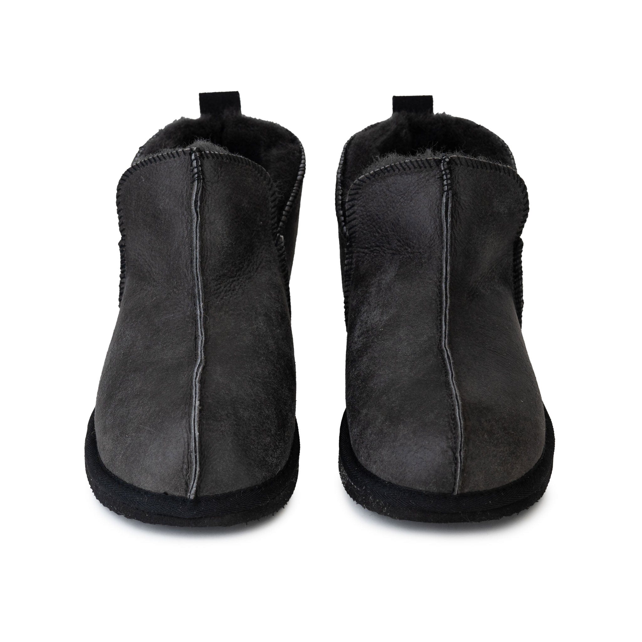 Anton Mens Sheepskin Bootie Slippers Matt Black